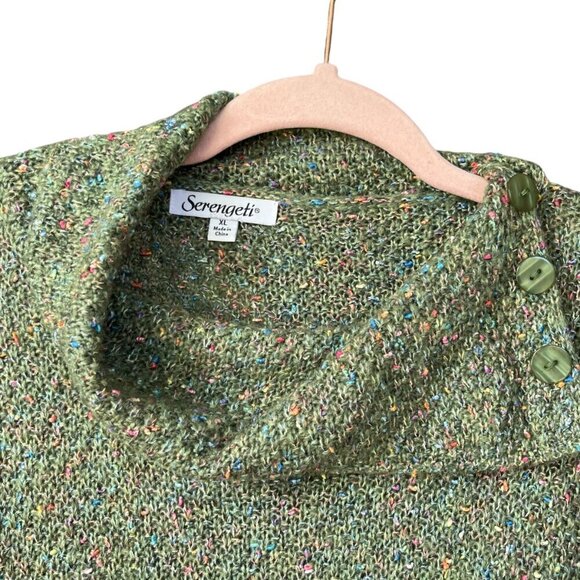 Serengeti Womens Sweater Size XL Green Rainbow Speckle Artsy Fall Earthy Boho - Picture 3 of 11
